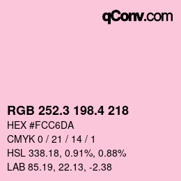 カラーコード: RGB 252.3 198.4 218 | qconv.com