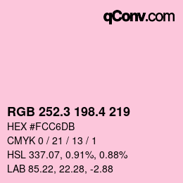 カラーコード: RGB 252.3 198.4 219 | qconv.com