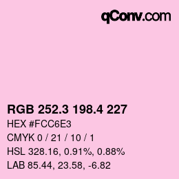 カラーコード: RGB 252.3 198.4 227 | qconv.com