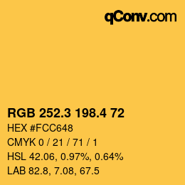 カラーコード: RGB 252.3 198.4 72 | qconv.com