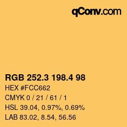 カラーコード: RGB 252.3 198.4 98 | qconv.com