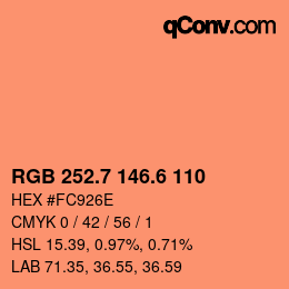カラーコード: RGB 252.7 146.6 110 | qconv.com