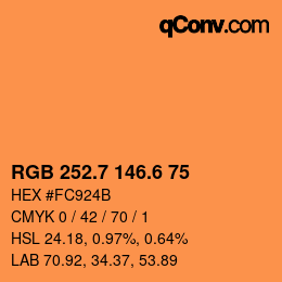 カラーコード: RGB 252.7 146.6 75 | qconv.com