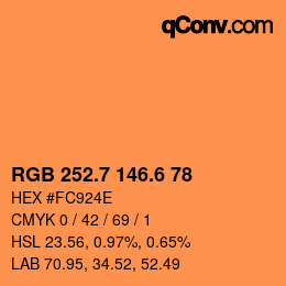 カラーコード: RGB 252.7 146.6 78 | qconv.com