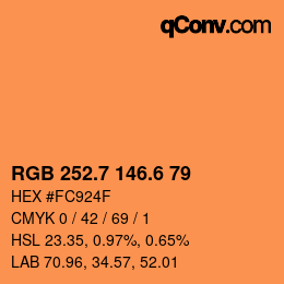 カラーコード: RGB 252.7 146.6 79 | qconv.com