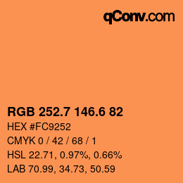 カラーコード: RGB 252.7 146.6 82 | qconv.com