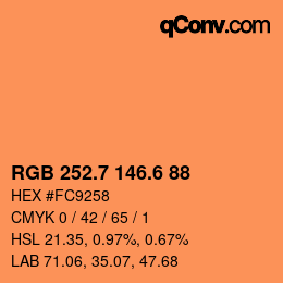 カラーコード: RGB 252.7 146.6 88 | qconv.com
