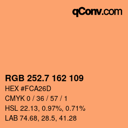 カラーコード: RGB 252.7 162 109 | qconv.com