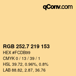 カラーコード: RGB 252.7 219 153 | qconv.com