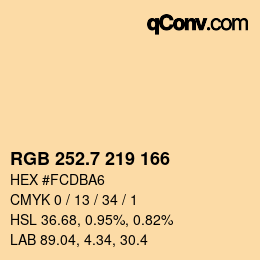 カラーコード: RGB 252.7 219 166 | qconv.com