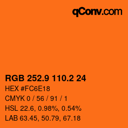 Color code: RGB 252.9 110.2 24 | qconv.com