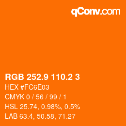 カラーコード: RGB 252.9 110.2 3 | qconv.com