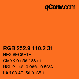 Color code: RGB 252.9 110.2 31 | qconv.com