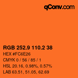 Color code: RGB 252.9 110.2 38 | qconv.com