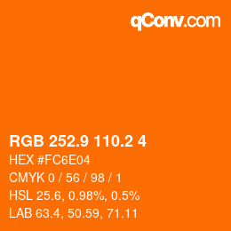 Color code: RGB 252.9 110.2 4 | qconv.com