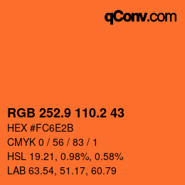Color code: RGB 252.9 110.2 43 | qconv.com