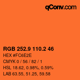 Color code: RGB 252.9 110.2 46 | qconv.com