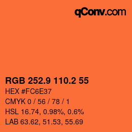 Color code: RGB 252.9 110.2 55 | qconv.com