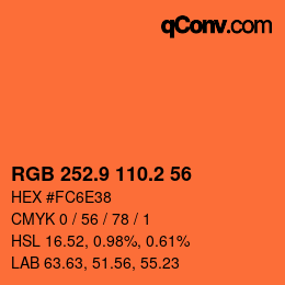 Color code: RGB 252.9 110.2 56 | qconv.com