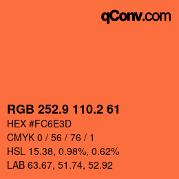 Color code: RGB 252.9 110.2 61 | qconv.com
