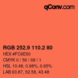 Color code: RGB 252.9 110.2 80 | qconv.com