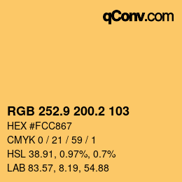 カラーコード: RGB 252.9 200.2 103 | qconv.com