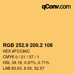 カラーコード: RGB 252.9 200.2 108 | qconv.com