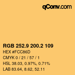 Color code: RGB 252.9 200.2 109 | qconv.com