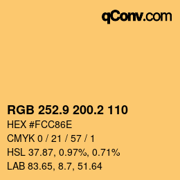 カラーコード: RGB 252.9 200.2 110 | qconv.com