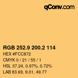Color code: RGB 252.9 200.2 114 | qconv.com