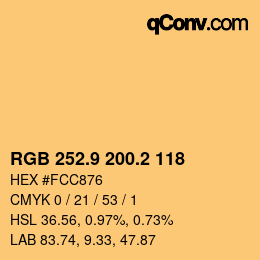 カラーコード: RGB 252.9 200.2 118 | qconv.com