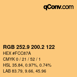 カラーコード: RGB 252.9 200.2 122 | qconv.com