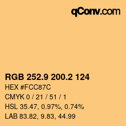 カラーコード: RGB 252.9 200.2 124 | qconv.com