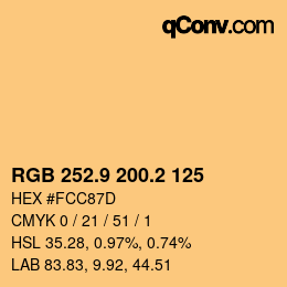 カラーコード: RGB 252.9 200.2 125 | qconv.com
