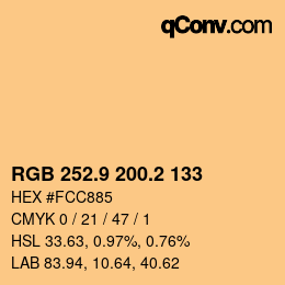 Farbcode: RGB 252.9 200.2 133 | qconv.com