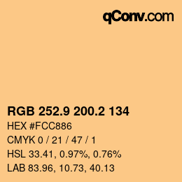 Color code: RGB 252.9 200.2 134 | qconv.com