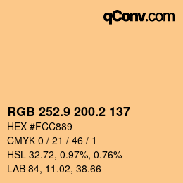 Color code: RGB 252.9 200.2 137 | qconv.com