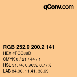 Farbcode: RGB 252.9 200.2 141 | qconv.com