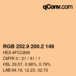 カラーコード: RGB 252.9 200.2 149 | qconv.com