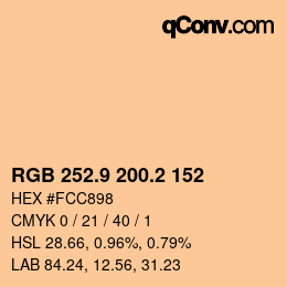 Color code: RGB 252.9 200.2 152 | qconv.com