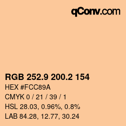 Color code: RGB 252.9 200.2 154 | qconv.com