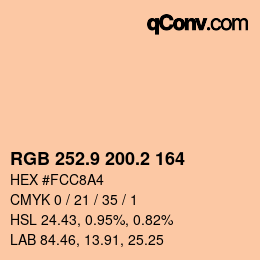 Color code: RGB 252.9 200.2 164 | qconv.com