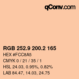 Color code: RGB 252.9 200.2 165 | qconv.com