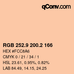 Color code: RGB 252.9 200.2 166 | qconv.com