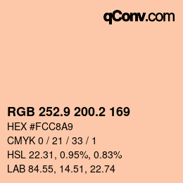 Farbcode: RGB 252.9 200.2 169 | qconv.com