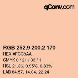 Color code: RGB 252.9 200.2 170 | qconv.com