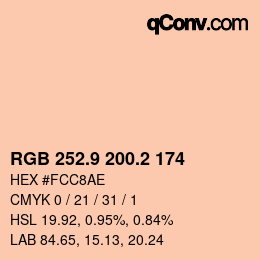 Color code: RGB 252.9 200.2 174 | qconv.com