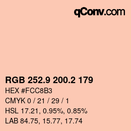 Color code: RGB 252.9 200.2 179 | qconv.com