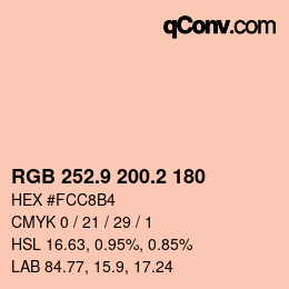 Color code: RGB 252.9 200.2 180 | qconv.com