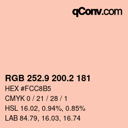 カラーコード: RGB 252.9 200.2 181 | qconv.com